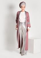 Tesettür giyim PEMBE SİMLİ ŞERİT DETAYLI HIRKA 75571
