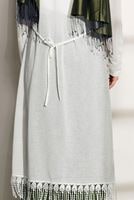 Tesettür giyim KREM DESENLİ UZUN HIRKA 81202 