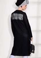 Tesettür giyim SİYAH BONCUK İŞLEMELİ PENYE HIRKA 87102 