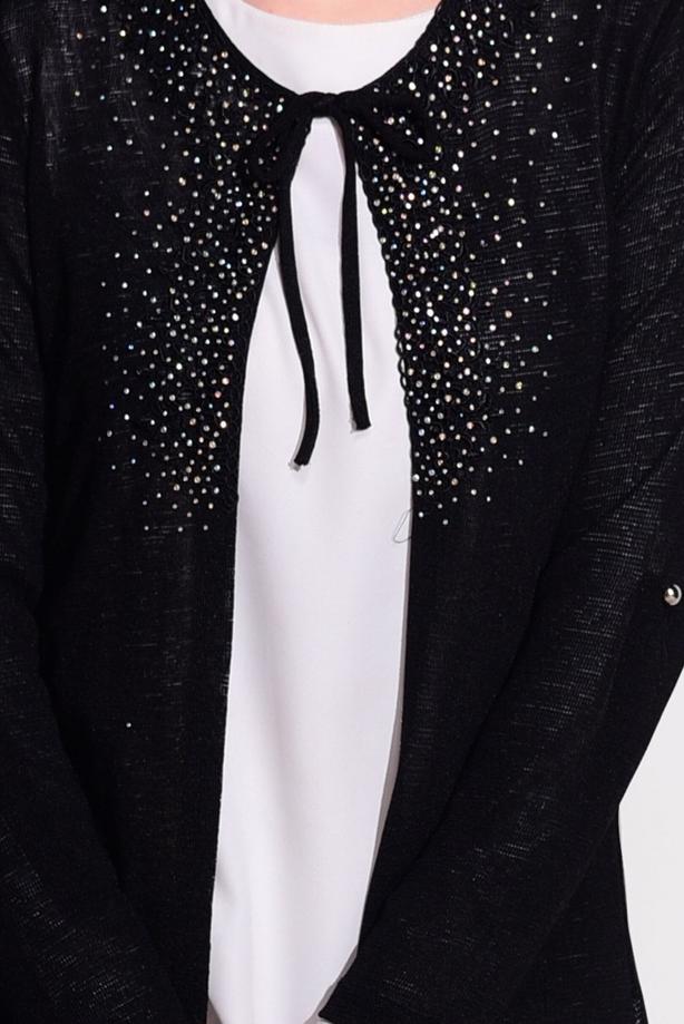 Tesettür giyim  BONCUK İŞLEMELİ PENYE HIRKA 87102  - TRENDTESETTÜR