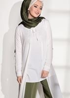 Tesettür giyim EKRU BONCUK İŞLEMELİ PENYE HIRKA 87102 