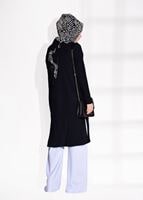 Vêtements hijab NOIR CARDIGAN À MANCHES DÉTAILLÉES SUR LES CTÉS 037