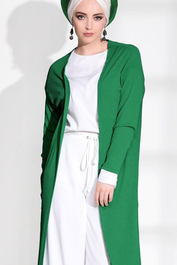 Vêtements hijab  SLIT DETAIL BOOTH CARDIGAN 037  - TRENDTESETTÜR