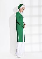 Vêtements hijab VERT CARDIGAN À MANCHES DÉTAILLÉES SUR LES CTÉS 037