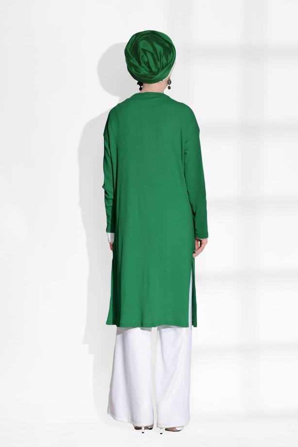 Vêtements hijab  SLIT DETAIL BOOTH CARDIGAN 037  - TRENDTESETTÜR