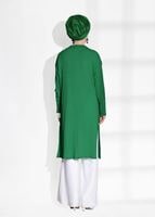 Vêtements hijab VERT CARDIGAN À MANCHES DÉTAILLÉES SUR LES CTÉS 037