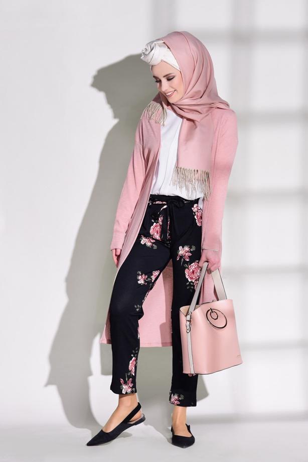 Vêtements hijab  SLIT DETAIL BOOTH CARDIGAN 037  - TRENDTESETTÜR