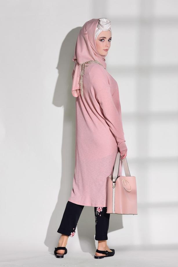 Vêtements hijab  SLIT DETAIL BOOTH CARDIGAN 037  - TRENDTESETTÜR