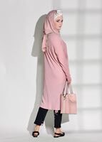 Hijab clothing POWDER SLIT DETAIL BOOTH CARDIGAN 037 