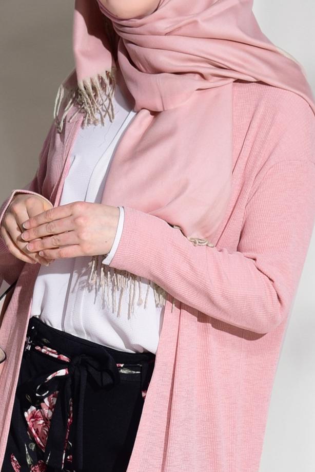 Vêtements hijab  SLIT DETAIL BOOTH CARDIGAN 037  - TRENDTESETTÜR