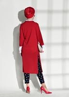 Vêtements hijab ROUGE CARDIGAN À DÉTAILS FENTES 124