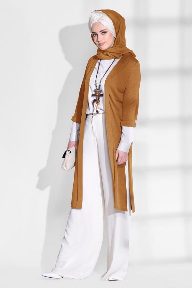 Vêtements hijab  SLIT DETAIL CARDIGAN 124  - TRENDTESETTÜR