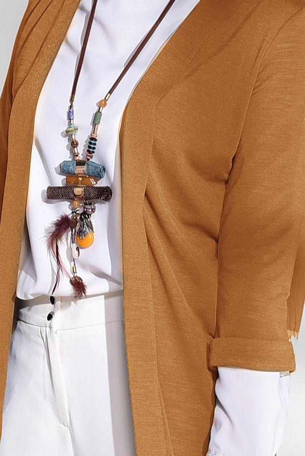 Vêtements hijab  SLIT DETAIL CARDIGAN 124  - TRENDTESETTÜR