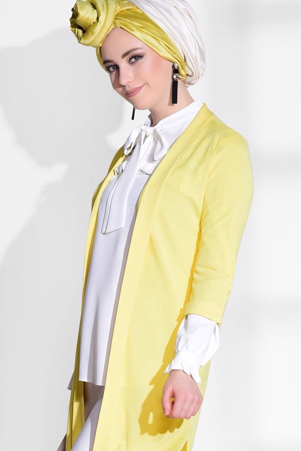 Vêtements hijab  SLIT DETAIL CARDIGAN 124  - TRENDTESETTÜR