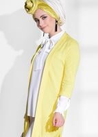 Hijab clothing YELLOW SLIT DETAIL CARDIGAN 124 