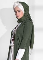 Hijab clothing KHAKI SLIT DETAIL CARDIGAN 124 