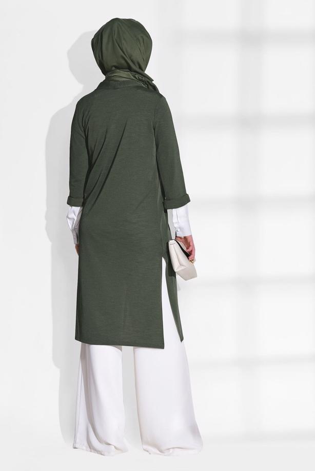 Vêtements hijab  SLIT DETAIL CARDIGAN 124  - TRENDTESETTÜR