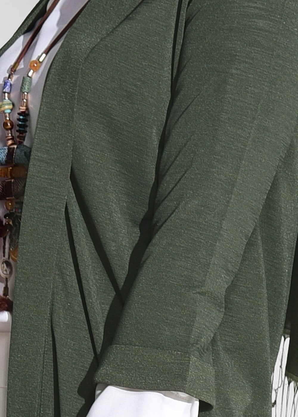 Hijab clothing KHAKI SLIT DETAIL CARDIGAN 124 