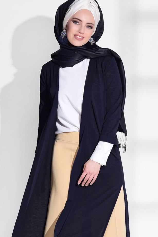 Vêtements hijab  SLIT DETAIL CARDIGAN 124  - TRENDTESETTÜR