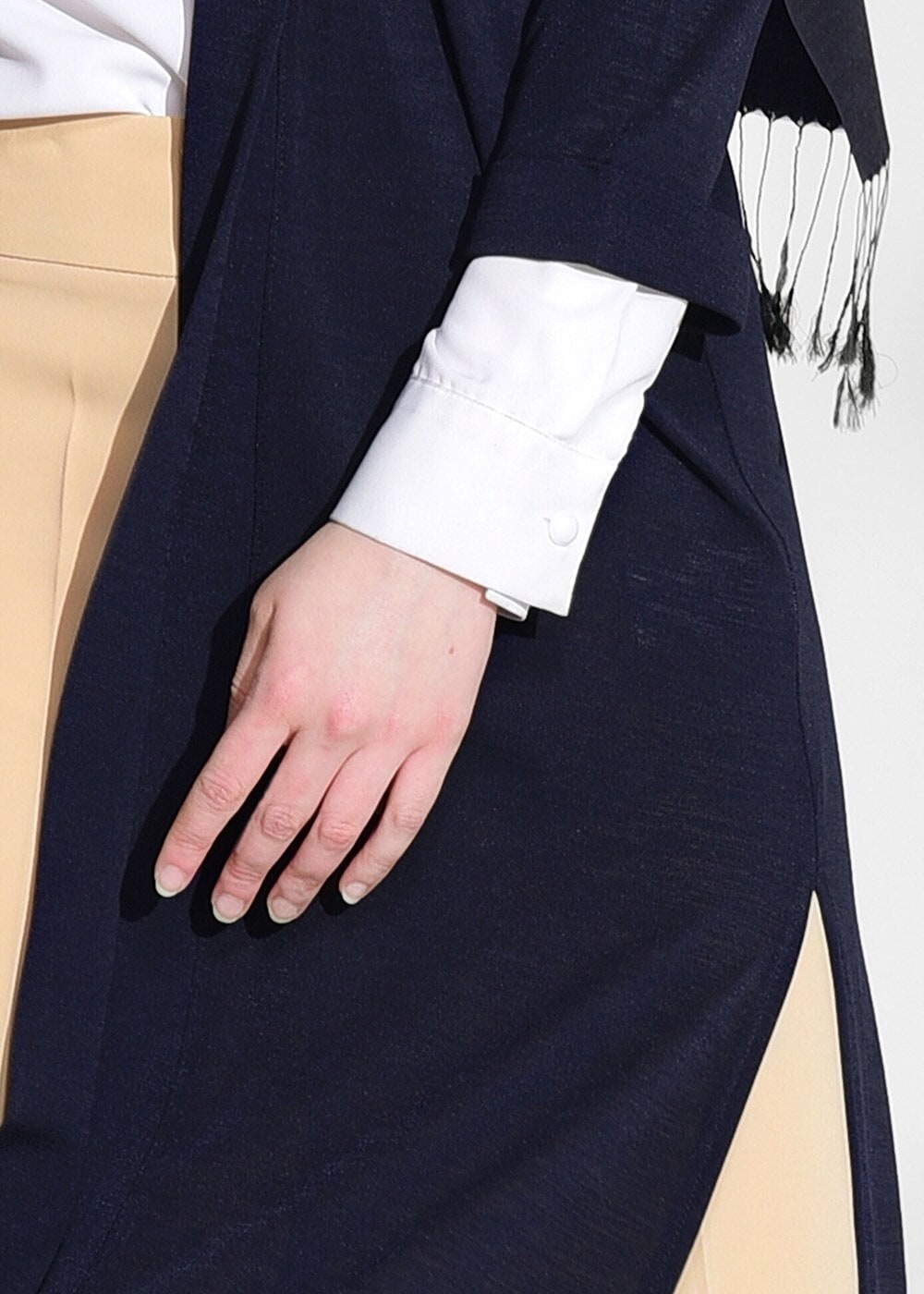 Hijab clothing NAVY BLUE SLIT DETAIL CARDIGAN 124 