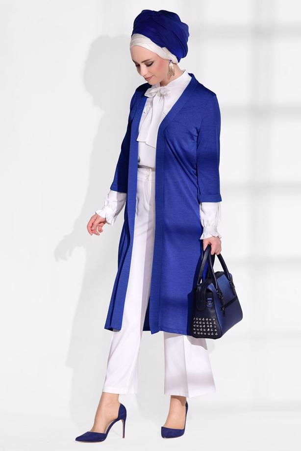 Vêtements hijab  SLIT DETAIL CARDIGAN 124  - TRENDTESETTÜR