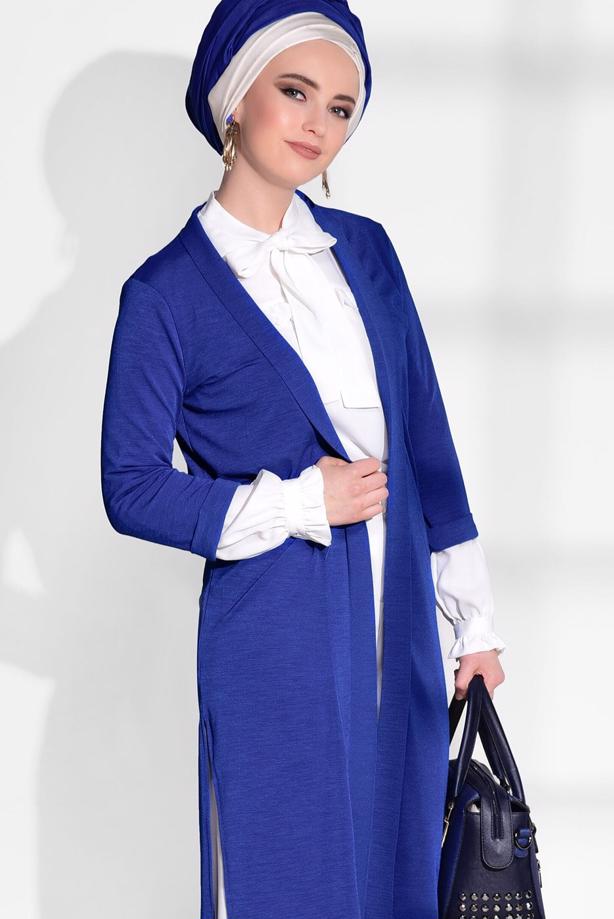 Vêtements hijab  SLIT DETAIL CARDIGAN 124  - TRENDTESETTÜR