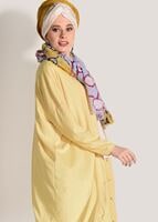 Vêtements hijab JAUNE CARDIGAN LONG DÉTAIL BOUTONS 9046