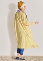Vêtements hijab JAUNE CARDIGAN LONG DÉTAIL BOUTONS 9046