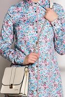 Tesettür giyim MAVİ t 4467-1 Rimi Saten 5657 Tunik-Alv Fashion