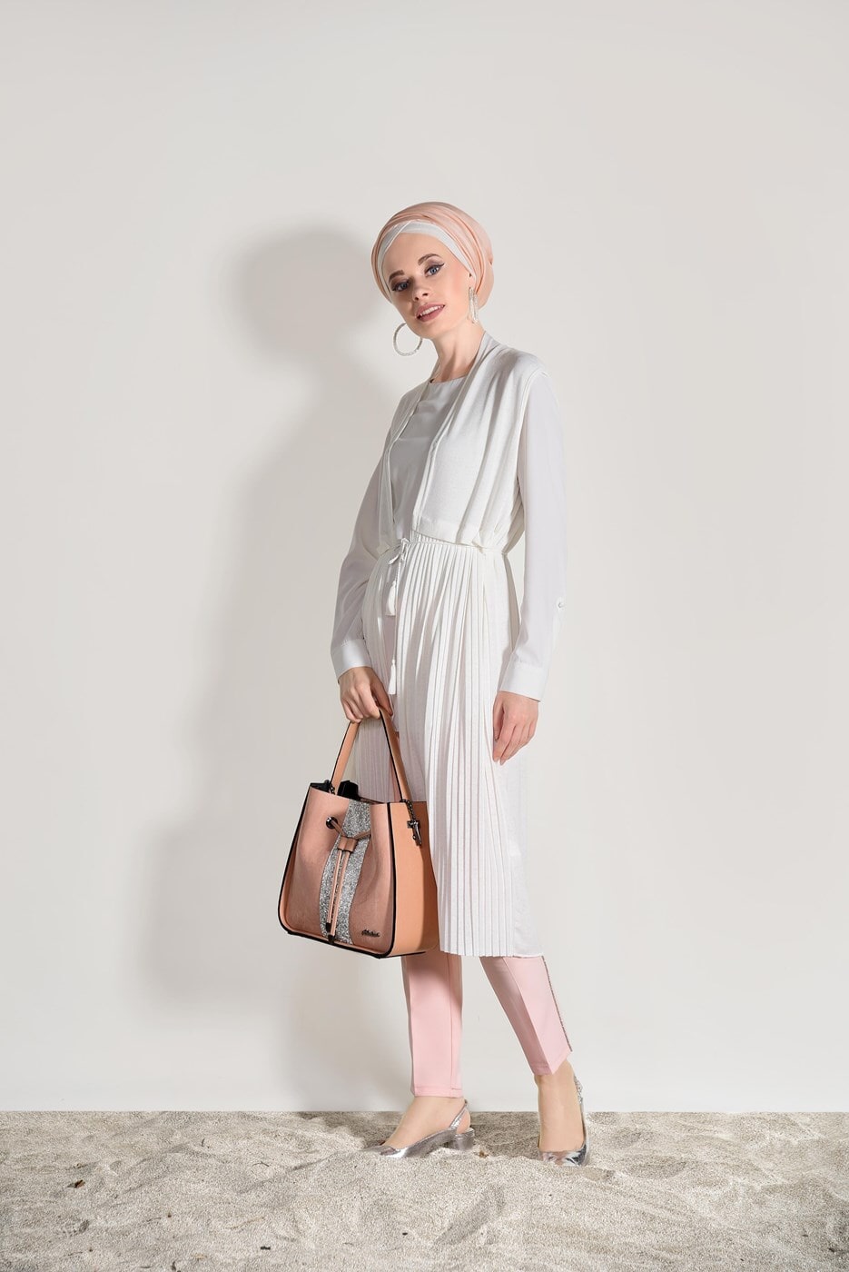 Vêtements hijab ÉCRU GILET DÉTAIL PLIS 951632