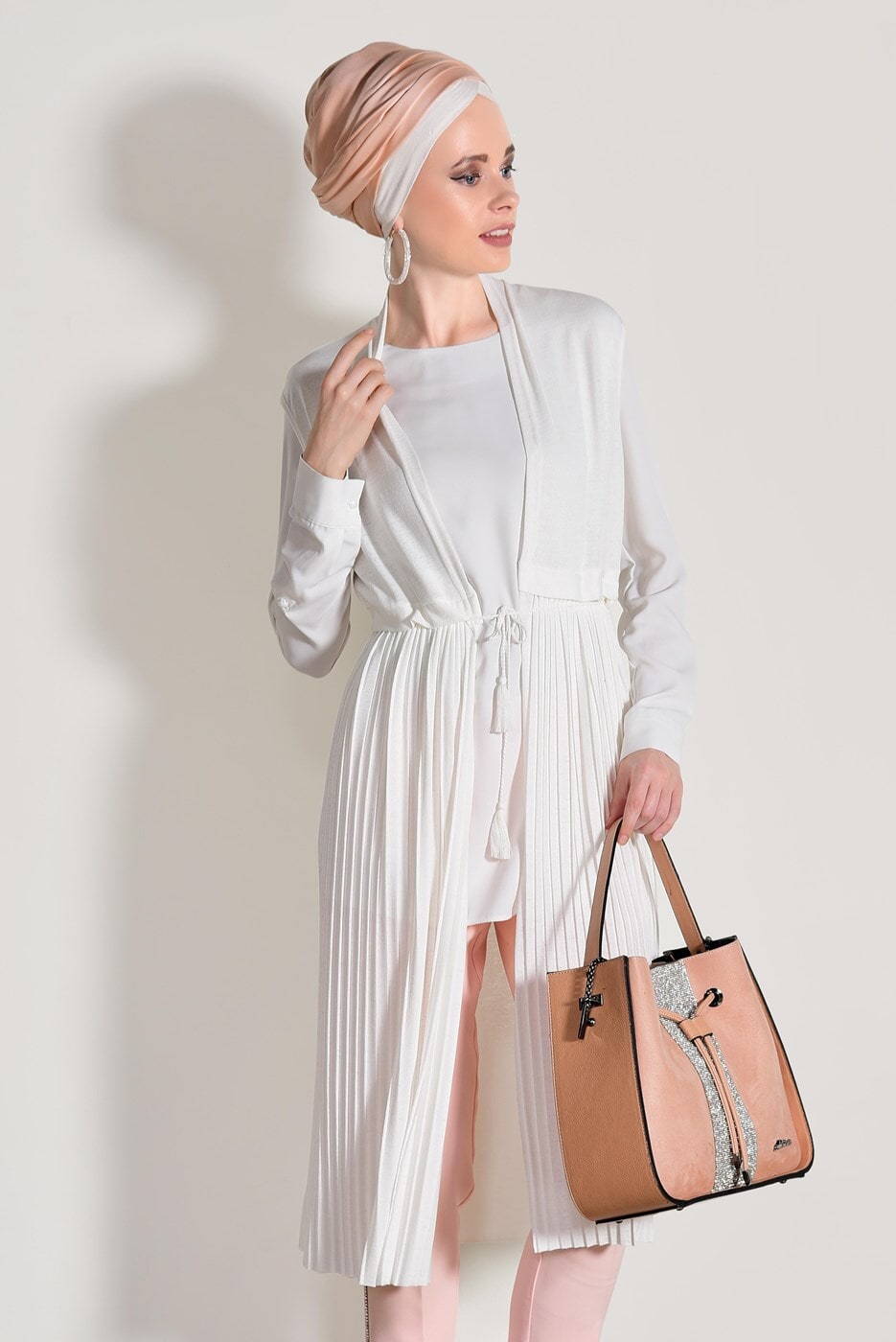 Vêtements hijab ÉCRU GILET DÉTAIL PLIS 951632