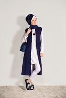 Hijab clothing NAVY BLUE PLEAT DETAIL VEST 951632 