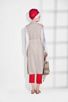 Hijab clothing BEIGE PLEAT DETAIL VEST 951632 