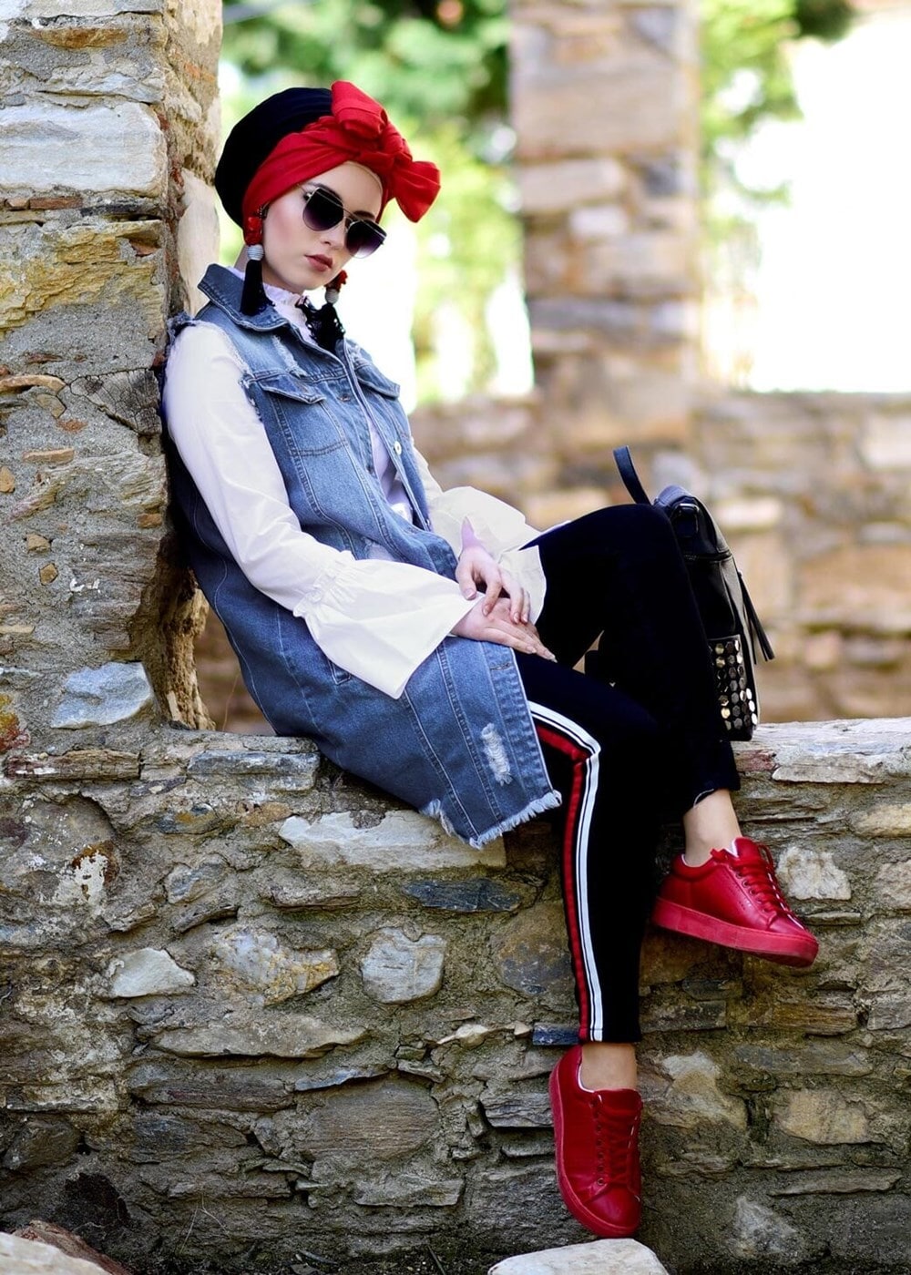 Tesettür giyim LACİVERT T 387 Lvr-Spor Kot Yelek