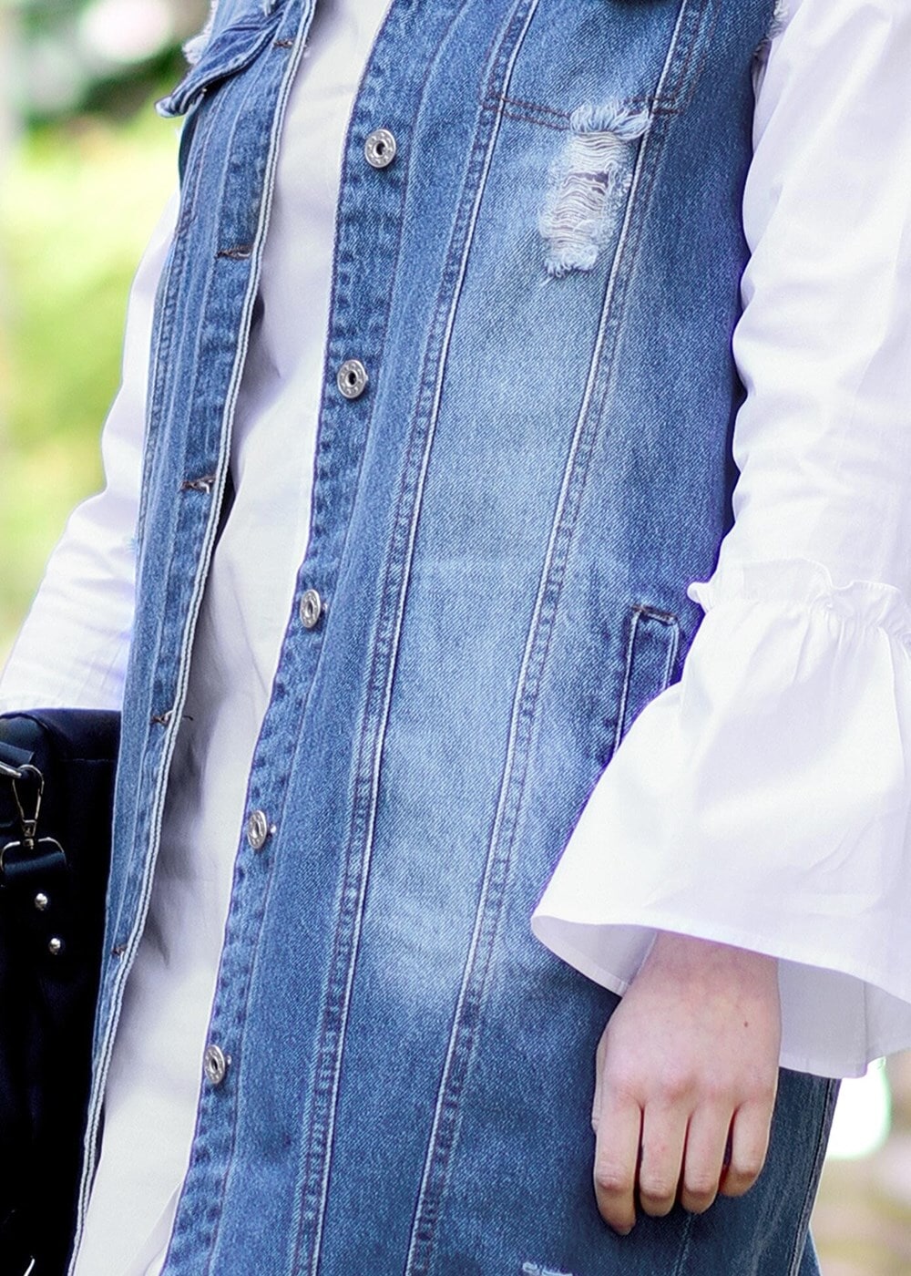 Tesettür giyim LACİVERT T 387 Lvr-Spor Kot Yelek