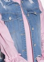 Tesettür giyim LACİVERT T 687 Lvr - Yırtık Kumaş Detaylı Yelek