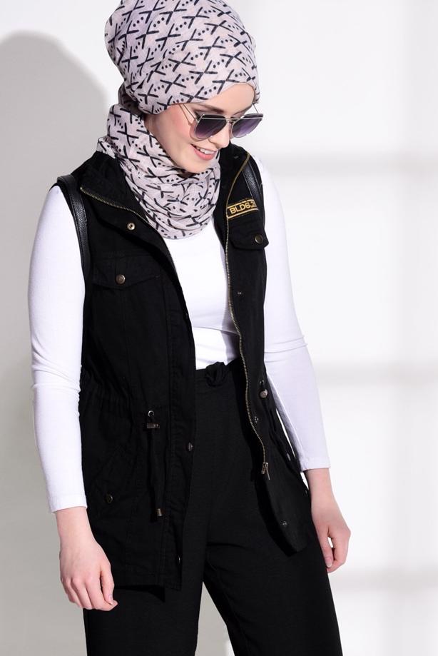 Hijab-Kleidung  T 997 Lvr-Cep Detaylı Yelek - TRENDTESETTÜR