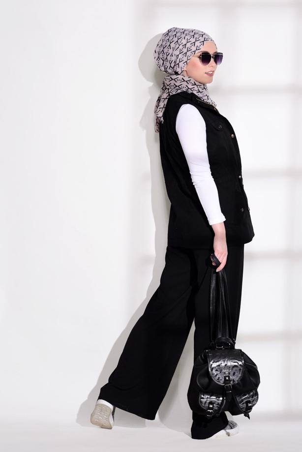 Hijab-Kleidung  T 997 Lvr-Cep Detaylı Yelek - TRENDTESETTÜR