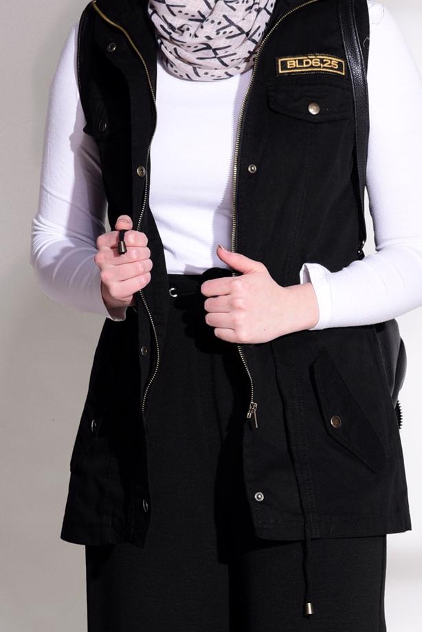 Hijab-Kleidung  T 997 Lvr-Cep Detaylı Yelek - TRENDTESETTÜR