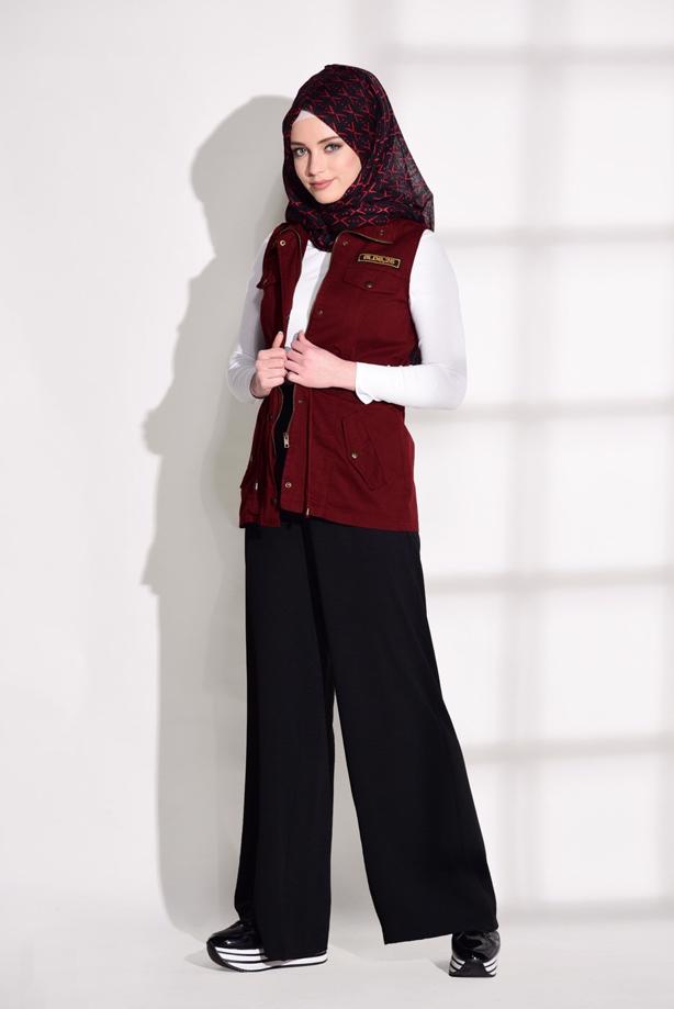 Hijab-Kleidung  T 997 Lvr-Cep Detaylı Yelek - TRENDTESETTÜR