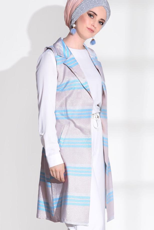 Vêtements hijab  SILVERY STRIPE VEST T 1112 - TRENDTESETTÜR
