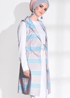 Vêtements hijab VERT GILET À RAYURES ARGENTÉES T 1112  