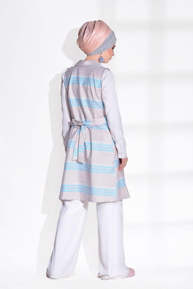 Vêtements hijab  SILVERY STRIPE VEST T 1112 - TRENDTESETTÜR