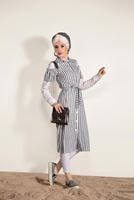 Vêtements hijab CRÈME GILET À RAYURES T 3012