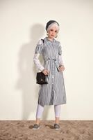 Vêtements hijab CRÈME GILET À RAYURES T 3012