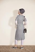 Vêtements hijab CRÈME GILET À RAYURES T 3012