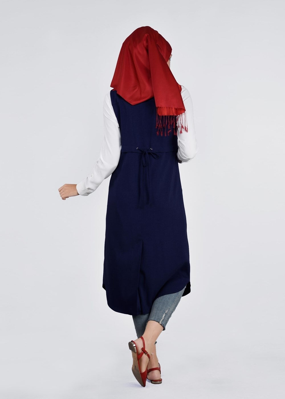 Tesettür giyim LACİVERT T 4271 Stil 8563 Yelek-Alv Fashion