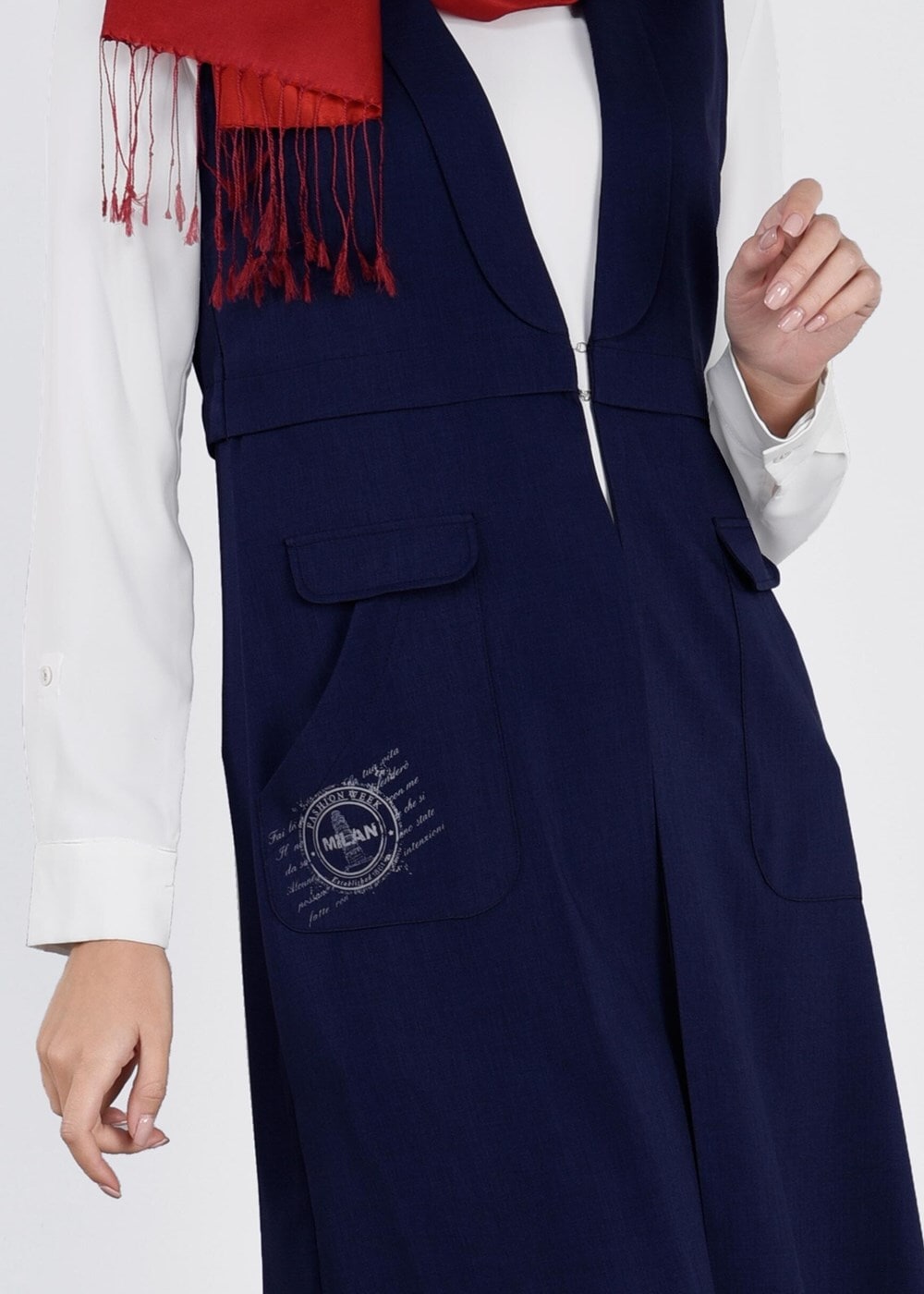 Tesettür giyim LACİVERT T 4271 Stil 8563 Yelek-Alv Fashion