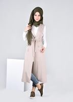 Tesettür giyim BEJ T 4350 Javana Yelek-Alv Fashion