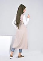 Tesettür giyim BEJ T 4350 Javana Yelek-Alv Fashion